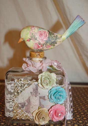 OOAK Spring Bunny Altered Bottle