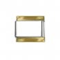 9mm Stainless Steel Italian Charm with Gold Trim