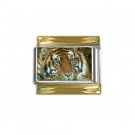 9mm Stainless Steel Italian Charm with Gold Trim