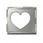 18mm Stainless Steel Italian Charm (Square) with Heart Cutout
