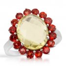 925 Sterling Silver Ring With Garnet Stone