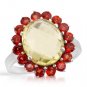 925 Sterling Silver Ring With Garnet Stone