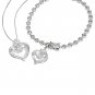 Heart Bracelet with Diamond & CZ And Heart Necklace with CZ