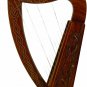 Celtic Irish Baby Harp 12 Strings Solid RoseWood Free Bag, Strings & Tuning Key