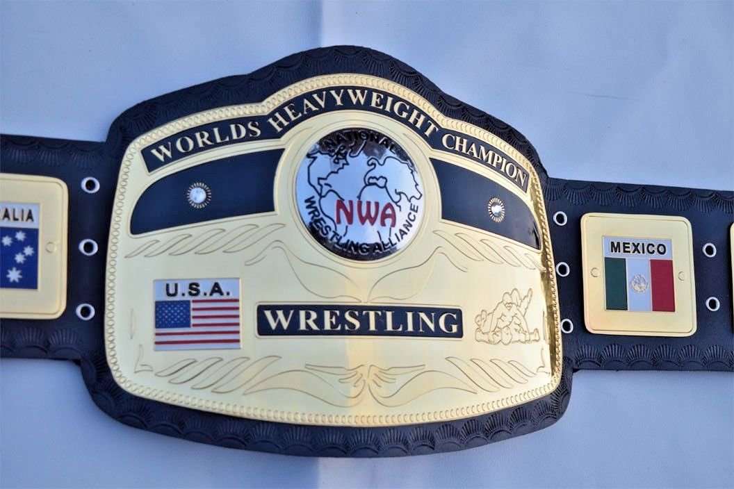 NWA Domed Globe Heavyweight Championship Adult Size Belt.