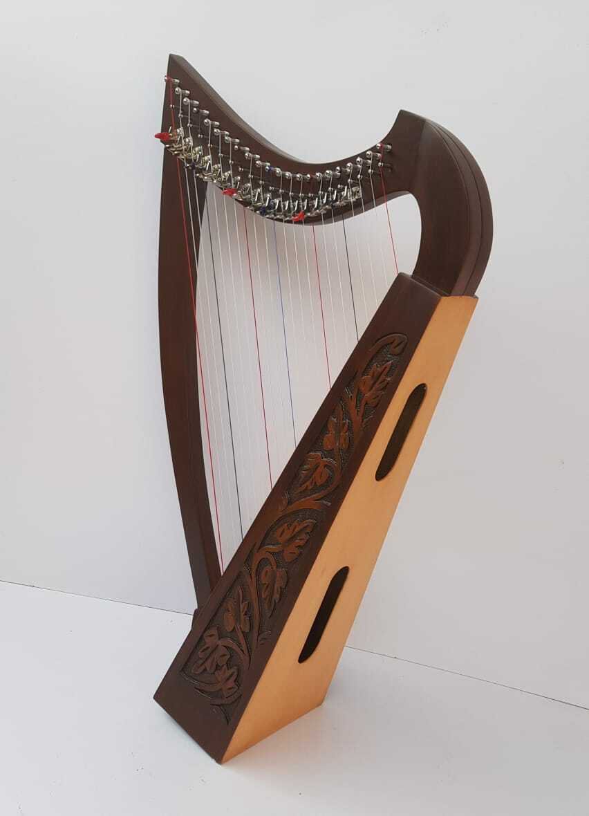 22 Strings Lever Harp Celtic Harp Rose Wood, Free Bag, Key and Extra