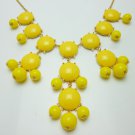 Yellow Bubble Necklace 28m, Designer Inspired Statement Necklace, Bib Necklace.