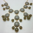 Gray Bubble Necklace 28m, Designer Inspired Statement Necklace, Bib Necklace.