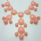 Jelly Pink Necklace 28m, Designer Inspired Statement Necklace, Bib Necklace.