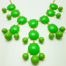 Green Necklace 28mm, Designer Inspired Statement Necklace, Bib Necklace.