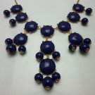 Navy Blue Necklace 28mm, Designer Inspired Statement Necklace, Bib Necklace.