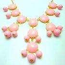 Light pink Necklace 28mm, Designer Inspired Statement Necklace, Bib Necklace.