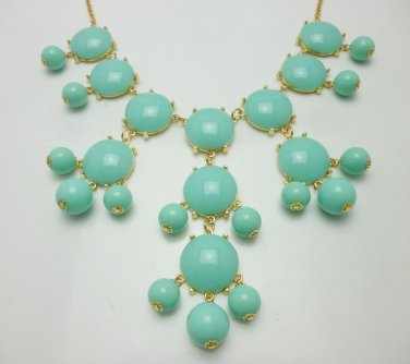 Liight Turquise Bubble  Necklace 28mm, Designer Inspired Statement Necklace, Bib Necklace.