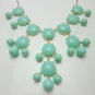 Liight Turquise Bubble  Necklace 28mm, Designer Inspired Statement Necklace, Bib Necklace.