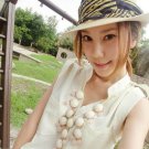 Ivory Cream Necklace 28mm, Designer Inspired Statement Necklace, Bib Necklace.