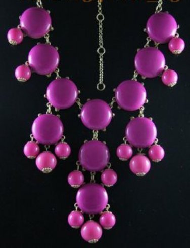 PURPLE Necklace 28mm, Designer Inspired Statement Necklace, Bib Necklace.