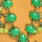 NEW multicolor GREEN Flower PENDANT  NECKLACE. GREAT GIFT FOR  Holiday Season.