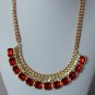 Red Rhinestone and Crystal Necklace Ready to ship