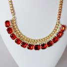 Red Rhinestone and Crystal Necklace Ready to ship