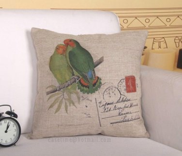 Parrot cotton linen pillow cover-cushion cover-pillowcase