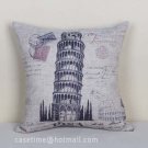 Pisa Leaning Tower cotton linen pillowcase-pillow cover - cushion cover - throw pillow cover