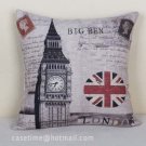 Big Ben cotton linen pillowcase-pillow cover - cushion cover - throw pillow cover