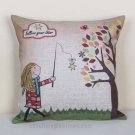 Follow Your Star cotton linen pillowcase-pillow cover - cushion cover - throw pillow cover