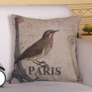 Iron Tower & Bird cotton linen pillowcase-pillow cover - cushion cover - throw pillow cover