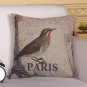Iron Tower & Bird cotton linen pillowcase-pillow cover - cushion cover - throw pillow cover