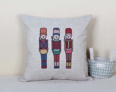 Nutcracker Soldiers cotton linen pillowcase-pillow cover - cushion cover - throw pillow cover