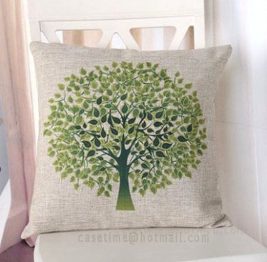 Tree cotton linen pillowcase-pillow cover - cushion cover - throw pillow cover