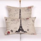 Eiffel Tower Lumbar cushion - cotton linen pillowcase-cushion cover - outdoor cushion