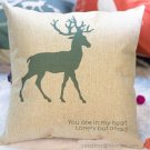 Deer cushion cover,18x18" cotton linen pillowcase-pillow cover