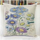 Daisy cushion cover,18x18" cotton linen pillowcase-pillow cover