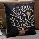 Nest&Deer cushion cover,18x18" cotton linen pillow cover