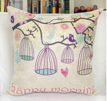spring morning cushion cover,18x18" cotton linen pillowcase-pillow cover - cushion cover
