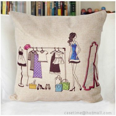 Charming Lady cotton linen pillowcase-pillow cover - cushion cover
