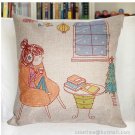 Afternoon Tea pillow cover,18x18" cotton linen pillowcase-pillow cover - cushion cover