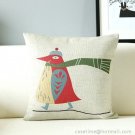 Penguin in winter cotton linen cushion cover