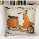 Antique Motor pillow cover,18x18inch cotton linen cushion cover