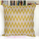 Yellow chevron cushion cover 18x18inch - cotton linen pillow cover