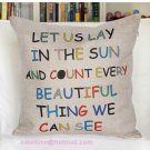 Colorful Letters cotton linen cushion cover