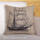 antient boat cushion cover- pillowcase-pillow cover - nautical cushion cover