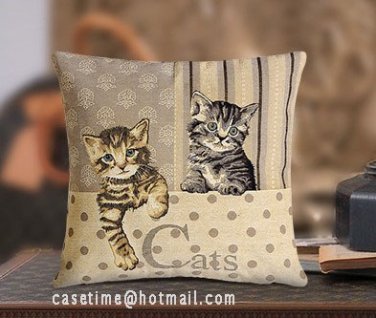 cat baby pillow cover 18x18" cushion cover - pillowcase