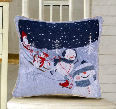 Snowman cushion cover - 18x18" pillow cover - - pillowcase