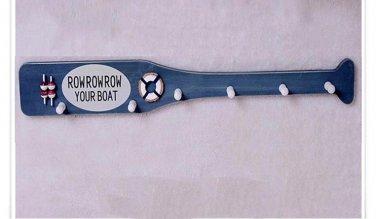 Wooden Rustic Oar 26" Hooks - Nautical Home Decor - vintage look beach house decor - Coastal Living