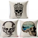 set of 3 Punk Skull cushion cover,pillowcase,home decor pillow cover