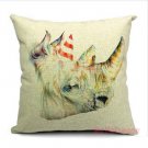 Rhinoceros cushion cover- pillowcase-pillow cover - nautical cushion cover