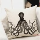 Octopus cushion cover- pillowcase-pillow cover - nautical cushion cover