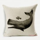whale cushion cover- pillowcase-pillow cover - nautical cushion cover